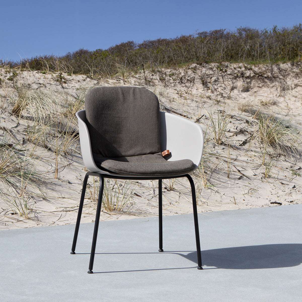 Cobana Brown slipover cushion on Patio Chair no. One with non-slip backing and outdoor foam filling