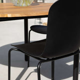Taupe Patio Chair no. One S1 with black powder-coated steel frame for outdoor use.
