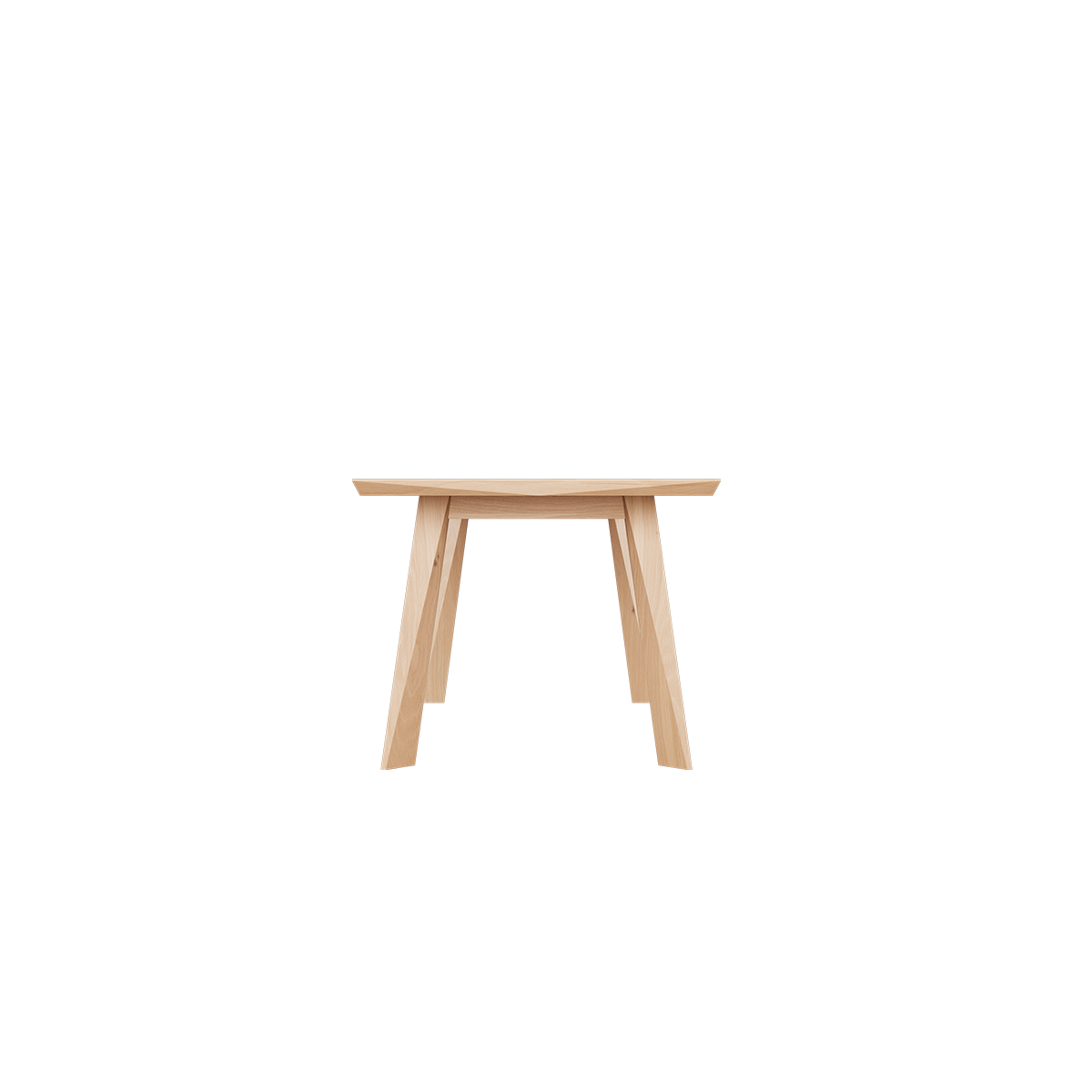 Edge Dining Table made of FSC-certified European oak with a matte lacquered surface and faceted edges