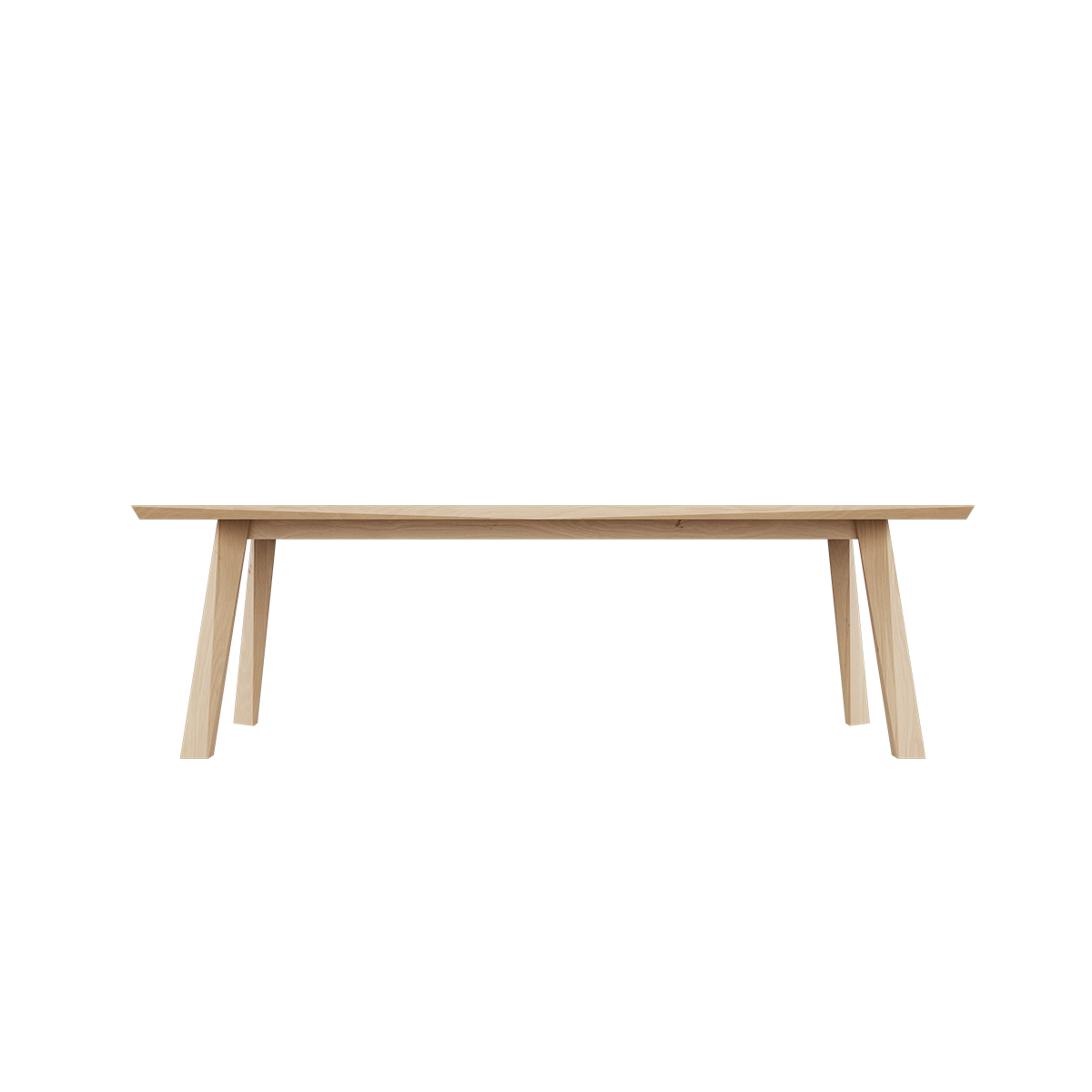 Edge Dining Table made of European oak with detailed facets, measuring 240x100 cm.