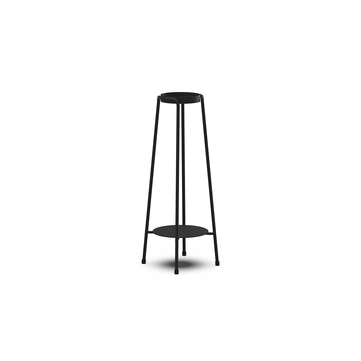 Black powder-coated stainless steel Patio Accessory Stand Ø14 with Bio Lamp featuring heat-resistant glass and ceramic fiber cotton