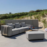 Cobana Lounge Sofa 4-seater corner outdoor sofa in black with powder-coated aluminum frame and cushions