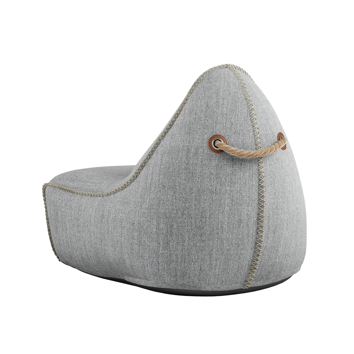 Cobana Lounge Chair in sand melange with linen stitches, soft rounded shape, indoor and outdoor use.