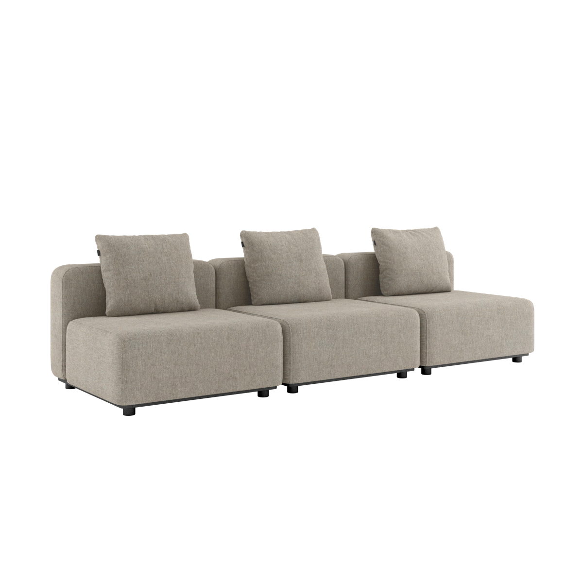 Sand three module lounge sofa with three cushions from sackit europe