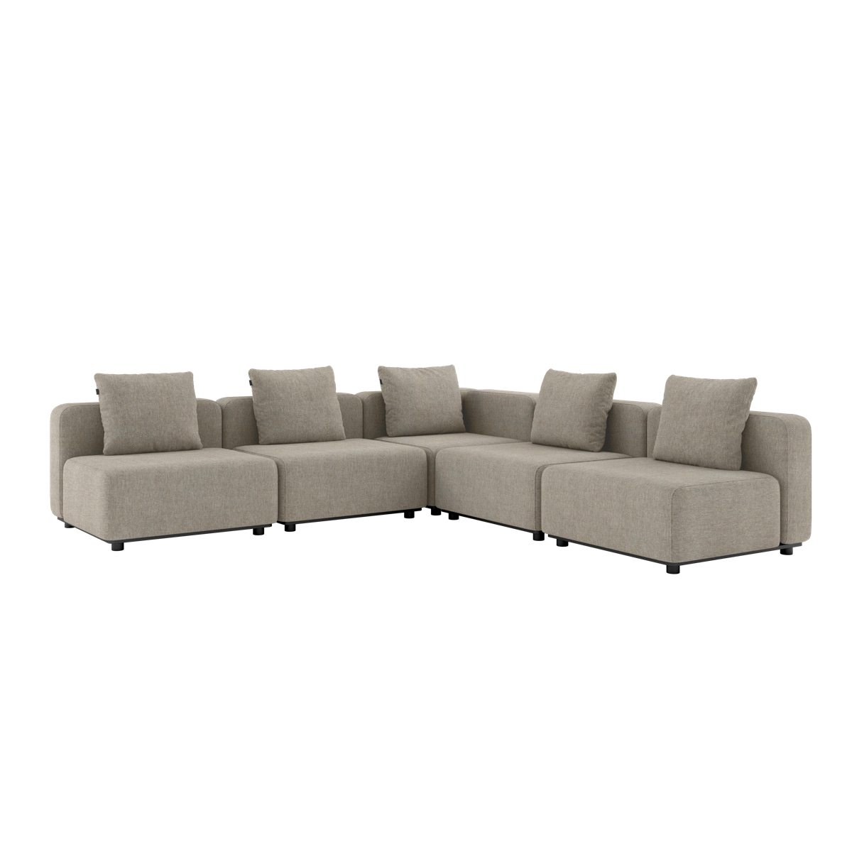 Sand five module corner sofa with plush cushions for outdoor lounging by sackit - europe