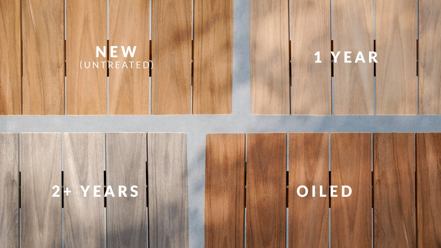 Kirra Dining Table 150x90 - Outdoor dining table for 4 people in teak and aluminium