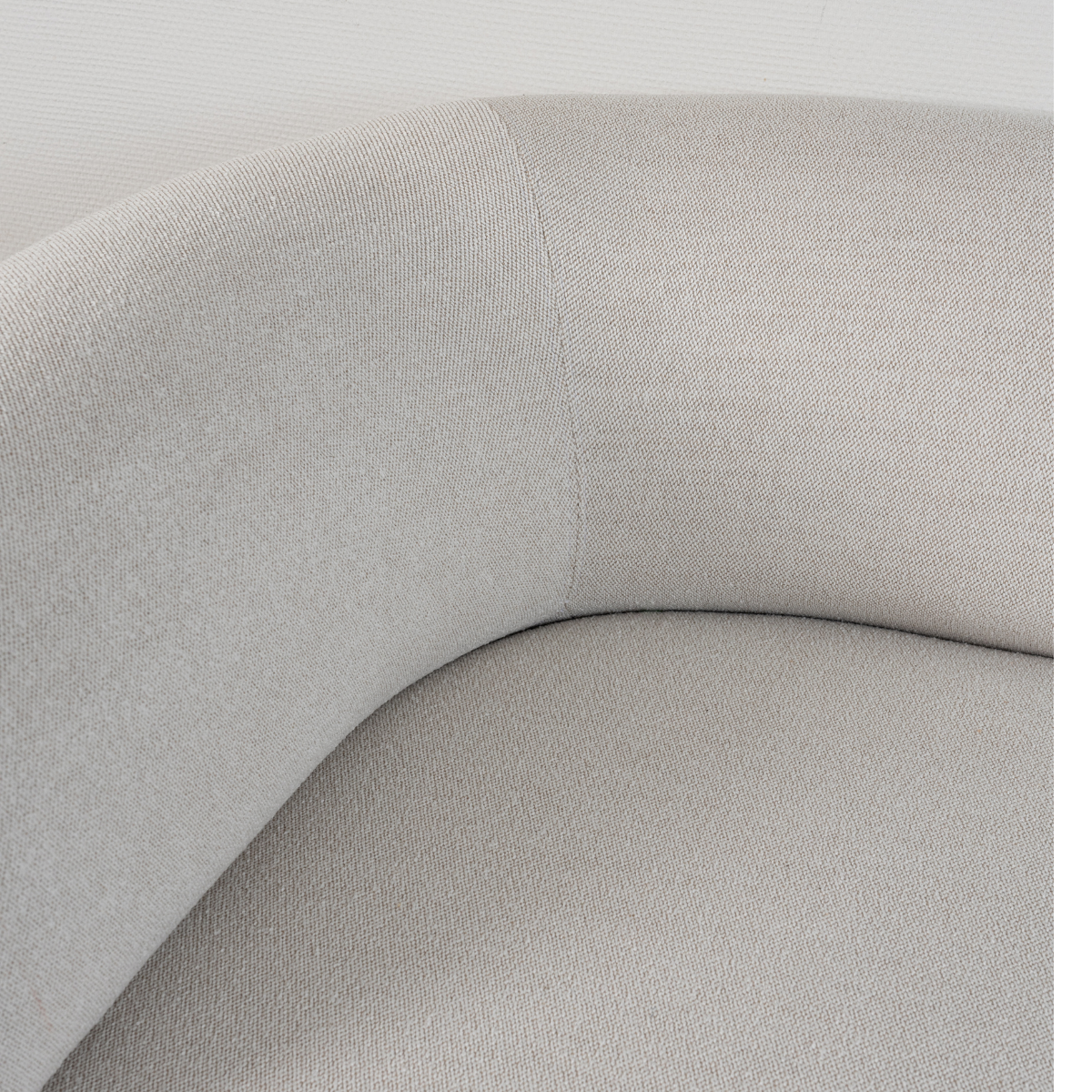 Corner Fjord Sofa with open end in a neutral color, featuring soft lines and rounded edges in a living room setting.