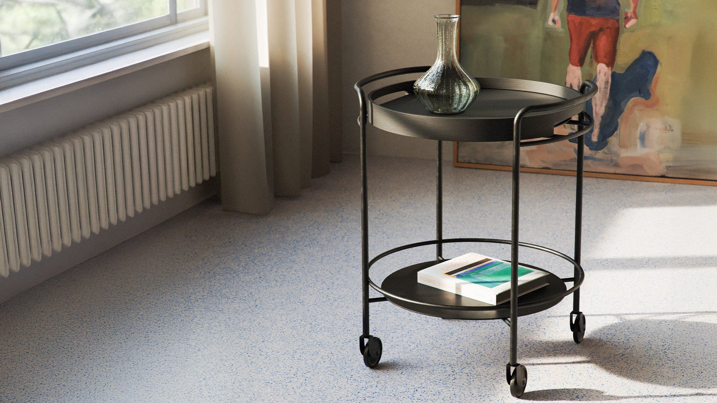 Serving Table w/ Nordic Serving Tray - Indoor tray table with serving tray