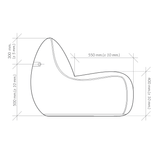 SACKit Chair and Pouf Indoor lounge set in neutral fabric with soft, rounded shapes and a relaxed design