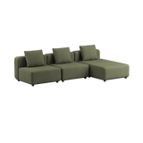 Kirra Olive Cobana Lounge Sofa 3-seater chaise with powder-coated aluminum frame and cushions