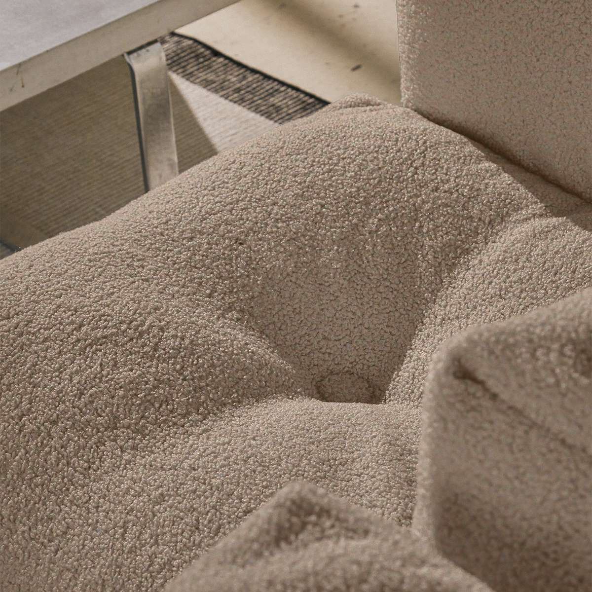 Soft Sofa Indoor 4-seater corner sofa in Teddy Beige fabric with soft, modular design