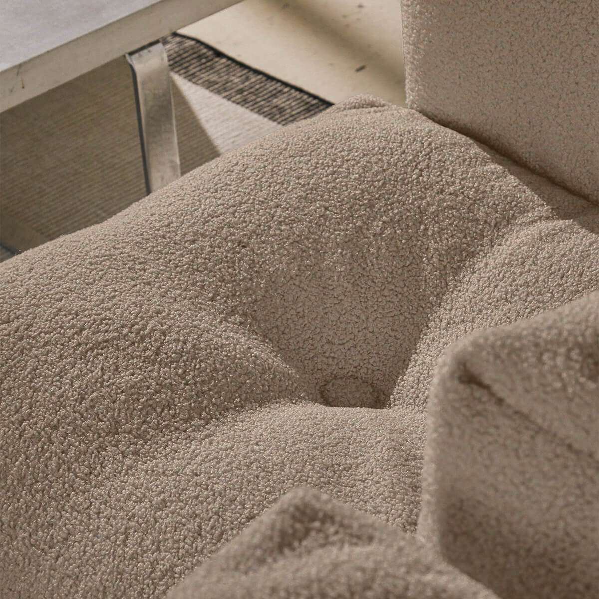 Soft Sofa Indoor 5 seater corner sofa in Teddy Beige fabric with a soft, modular design.