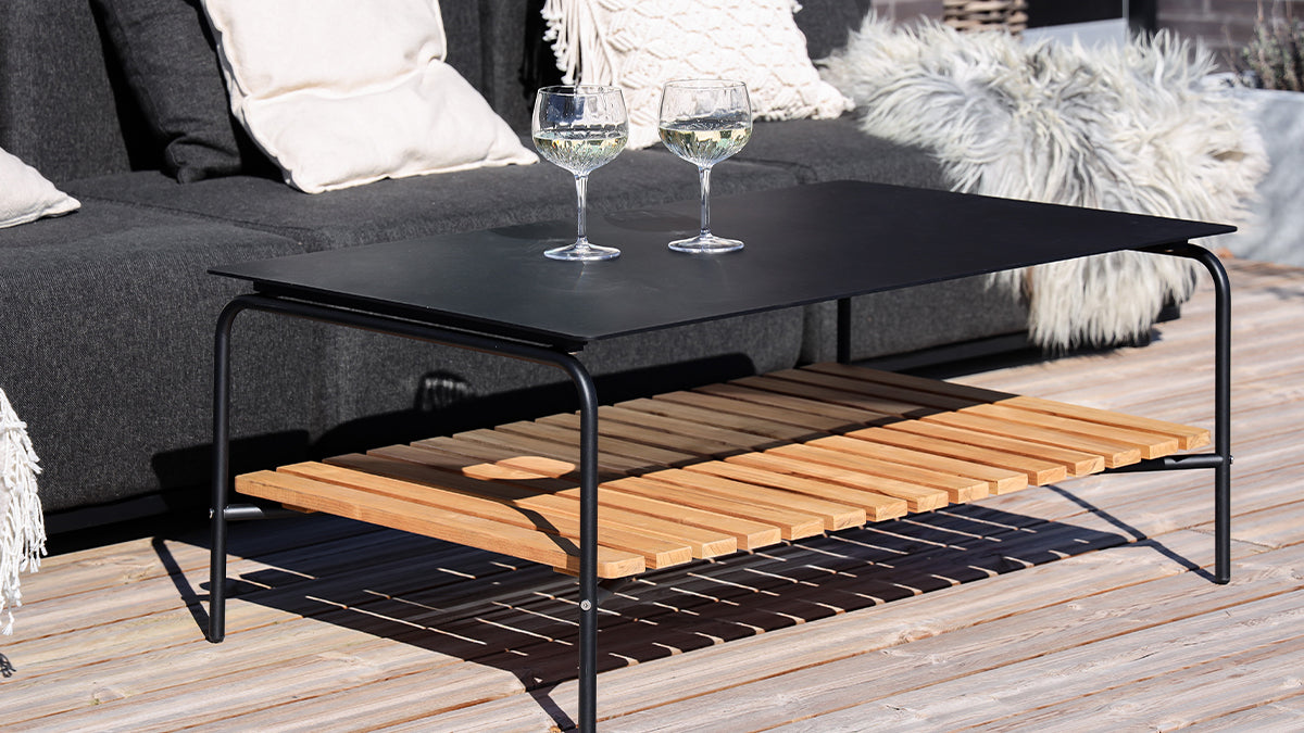 Patio Sofa Table - 113x70 - Outdoor Aluminum Sofa Table