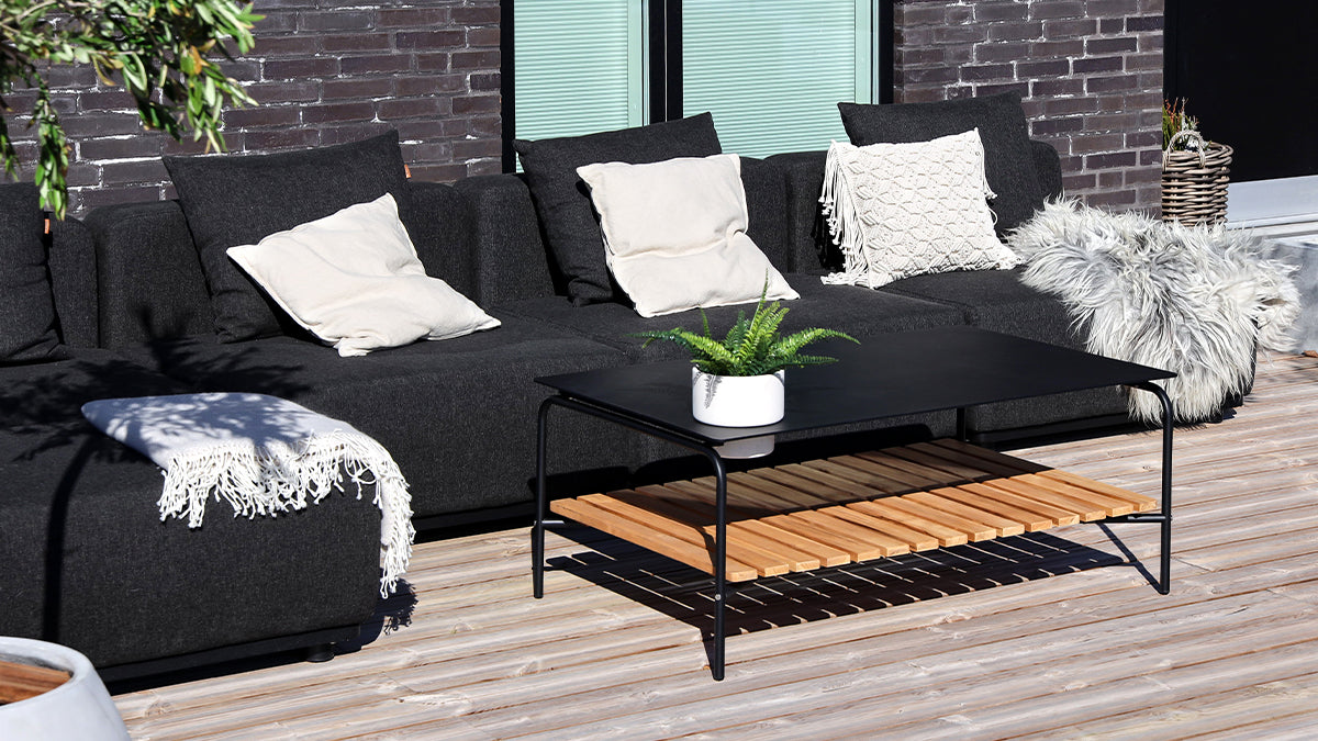 Patio Sofa Table - 113x70 - Outdoor Aluminum Sofa Table