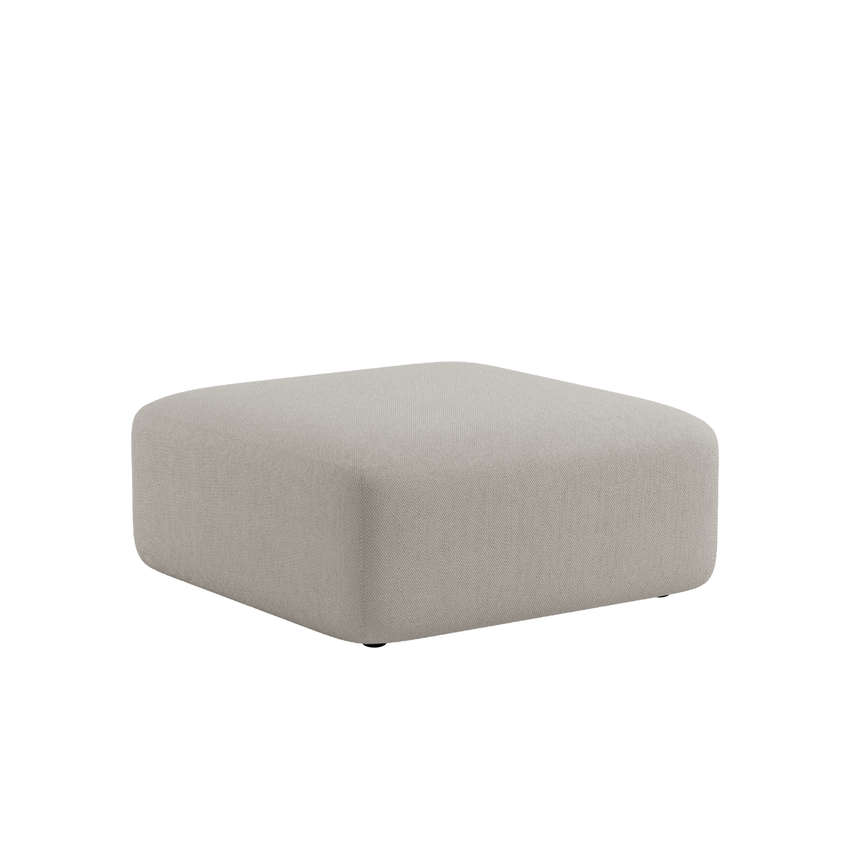 Fjord Sofa pouf in Sealife Ivory textile with rounded edges and soft organic shape