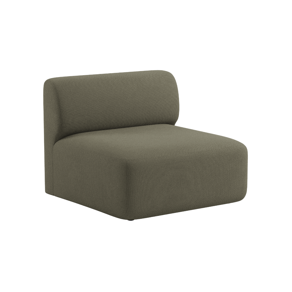 Fjord Sofa seat section in Cosmo Olive fabric with rounded edges and soft design