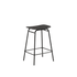Black stained oak Frame Bar Stool with powder-coated steel frame and footrest, 68 cm height.