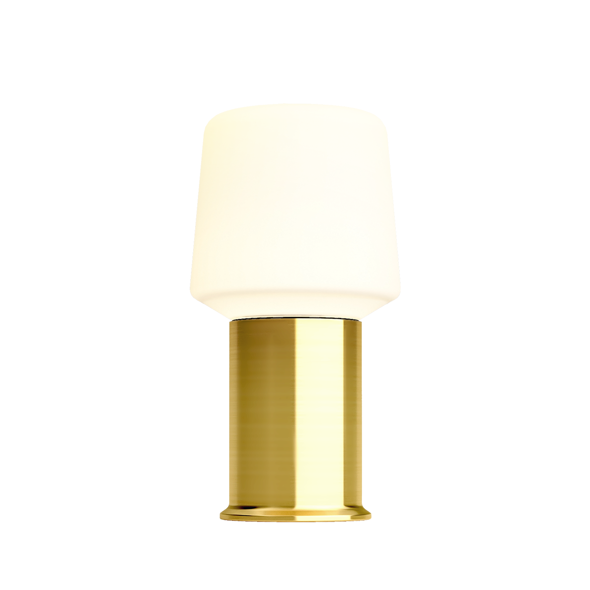 Brass Ambience Lamp Intelligent+ with London base, medium size, sleek outdoor lamp with brushed steel finish