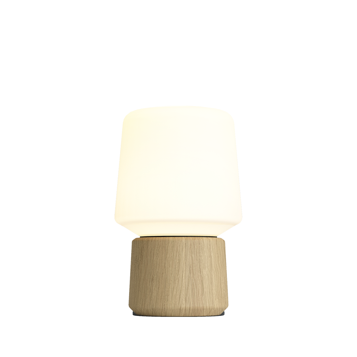 Ambience Lamp Intelligent+ with Oslo base in natural oak wood, size 5, indoor Bluetooth-controlled lamp