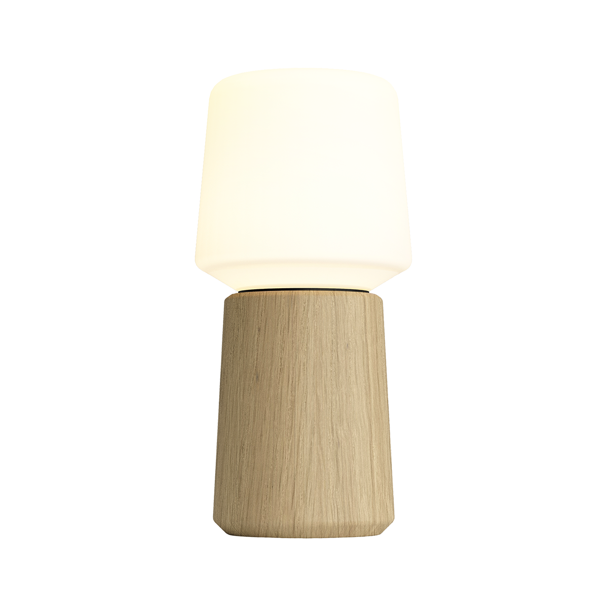Ambience Lamp Intelligent+ with Oslo base in natural oak wood, size 10, indoor Bluetooth-controlled lamp