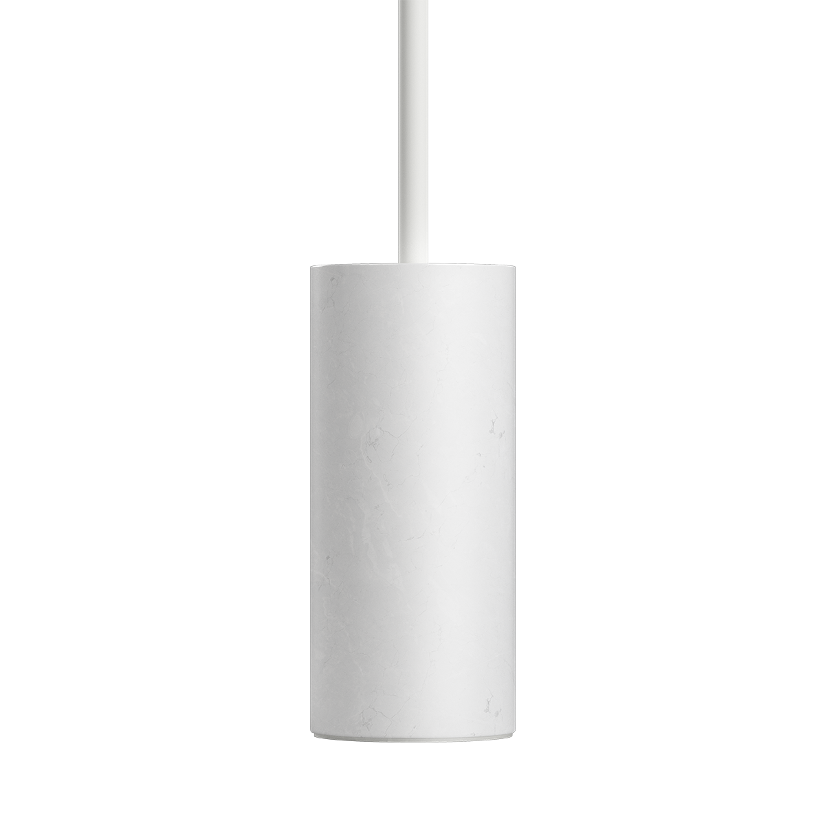 White Expo Floor lamp with aluminum body and polished marble base on white background