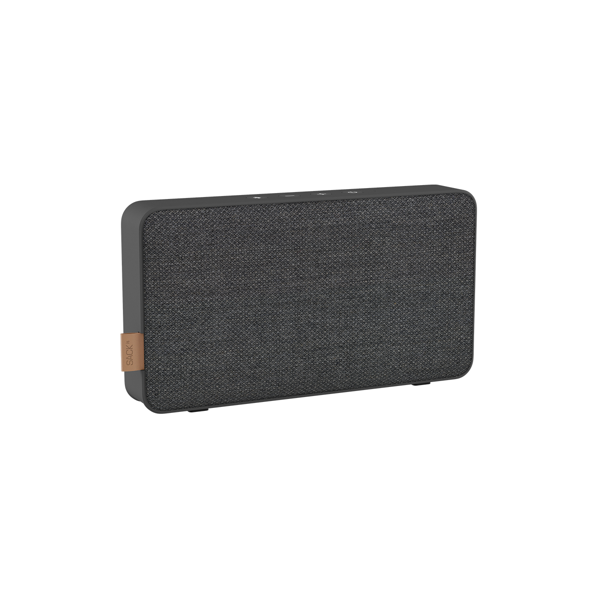 Move 50 Care Bluetooth speaker in steel color with biodegradable frame and silicone buttons.