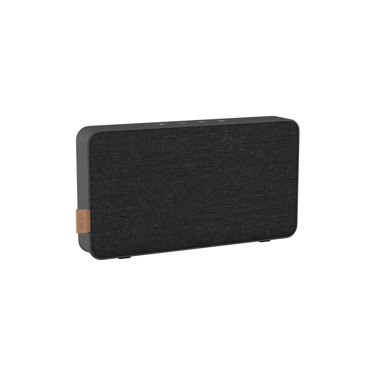 Move 50 Care speaker in coal color with biodegradable frame and silicone buttons on a white background