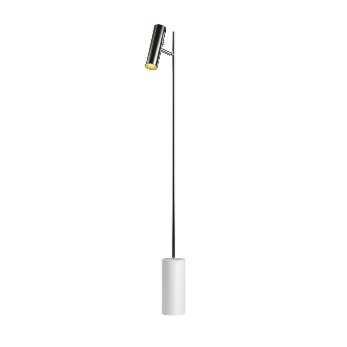 Expo Floor polished floor lamp with aluminum body and marble base in a minimalist design