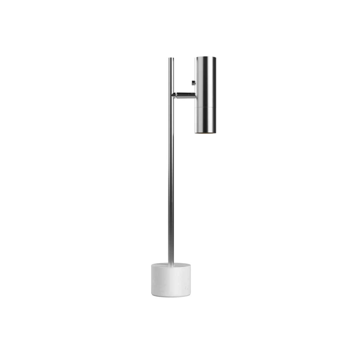 Expo Table lamp with polished marble base and aluminum body in a simple, elegant design