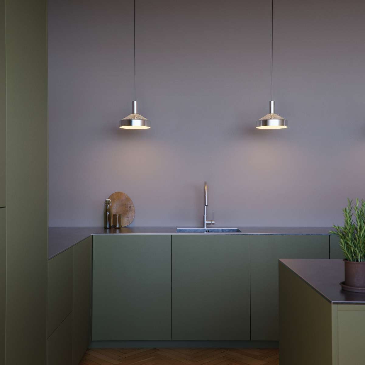 Dawn Pendant Ø25 in a polished finish by sackit in a bright, calm interior