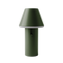 Green Cone cordless table lamp by sackit for indoor and outdoor use with a powder coated aluminium body and softly diffusing underside