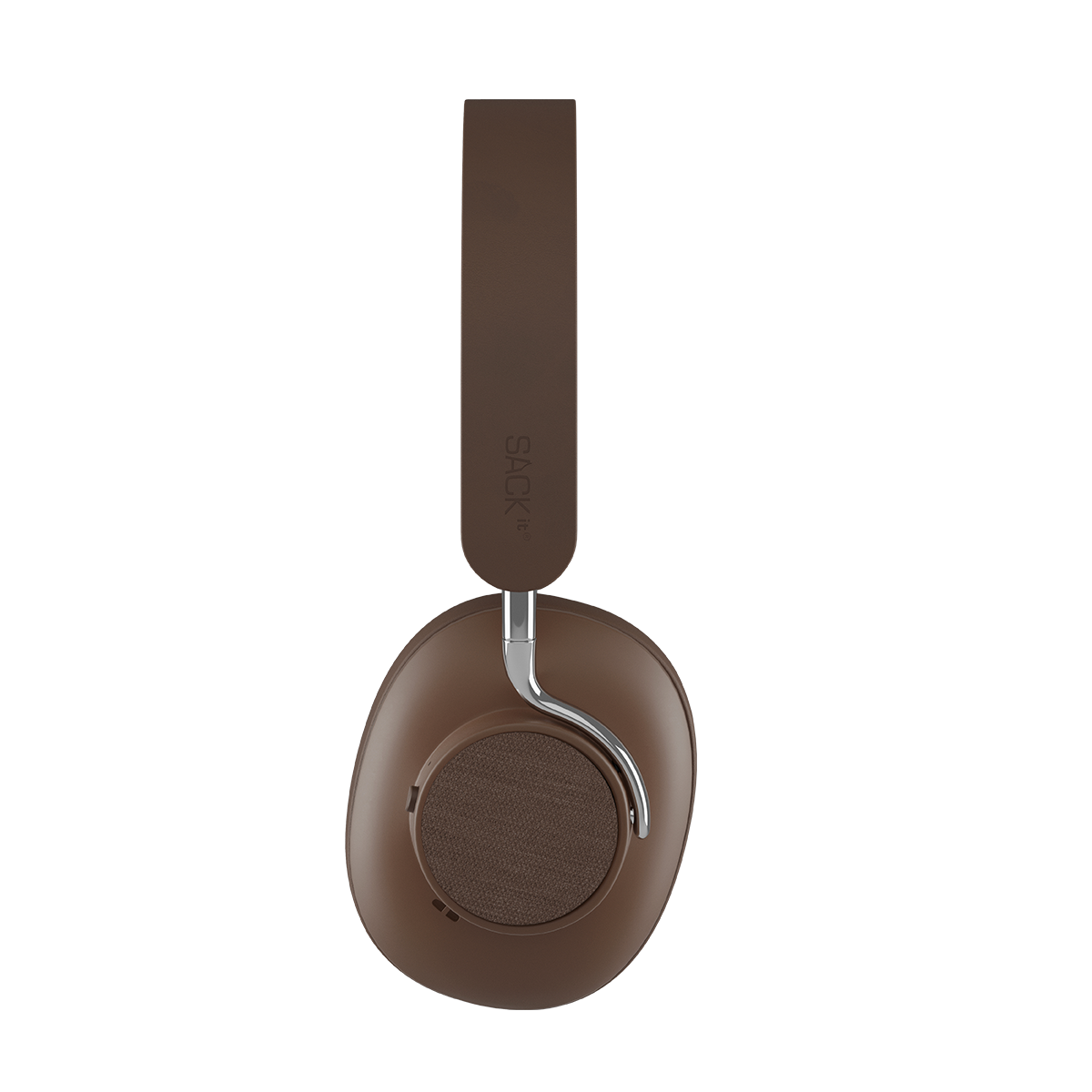 Brown Touch 310 over-ear headphones with PU leather and aluminum details on a white background.