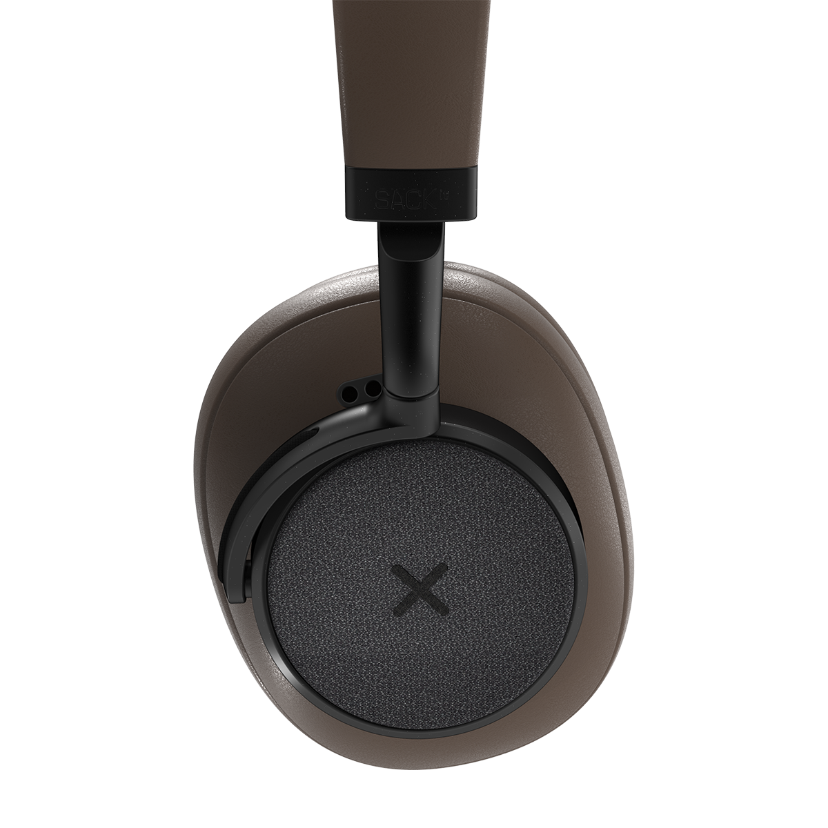 Brown Touch 400 headphones with PU-leather and fabric earcups on a white background