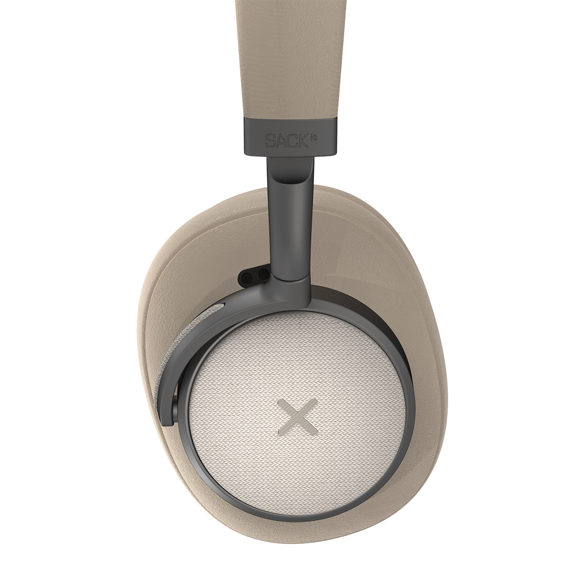 Beige Touch 400 headphones with rotatable earcups and minimalistic design on white background