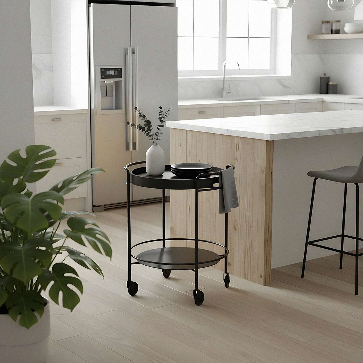 Serving Table w/ Nordic Serving Tray