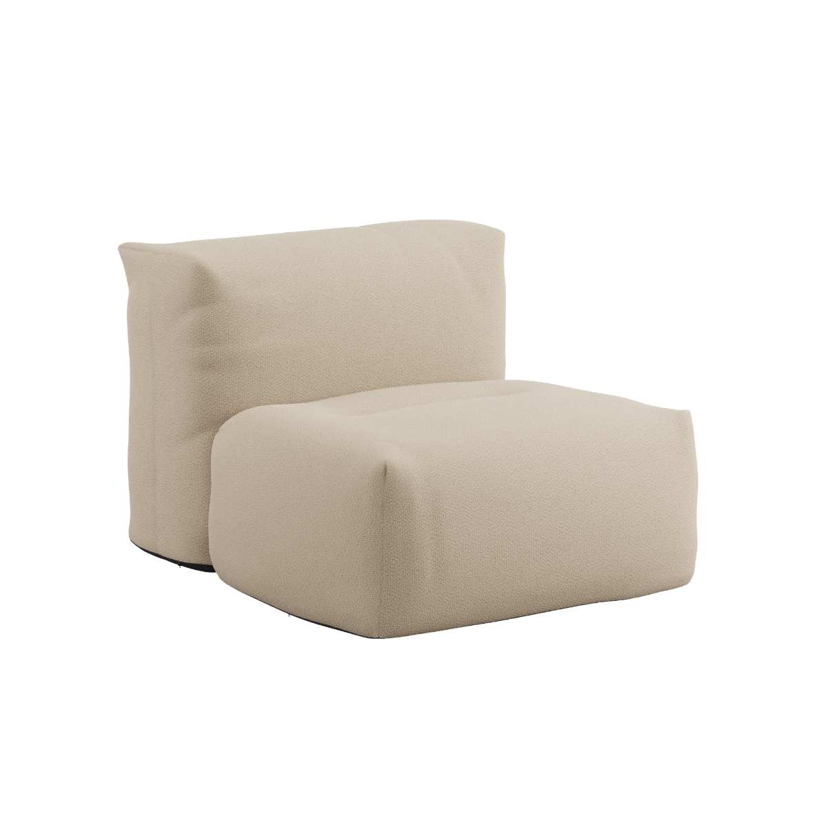Soft Sofa Outdoor seat module in champagne beige color with soft, cushioned design for outdoor use