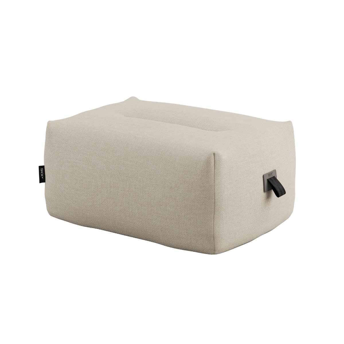 Soft Sofa Outdoor pouf in Kirra Sand color with soft, rounded shape for outdoor seating.