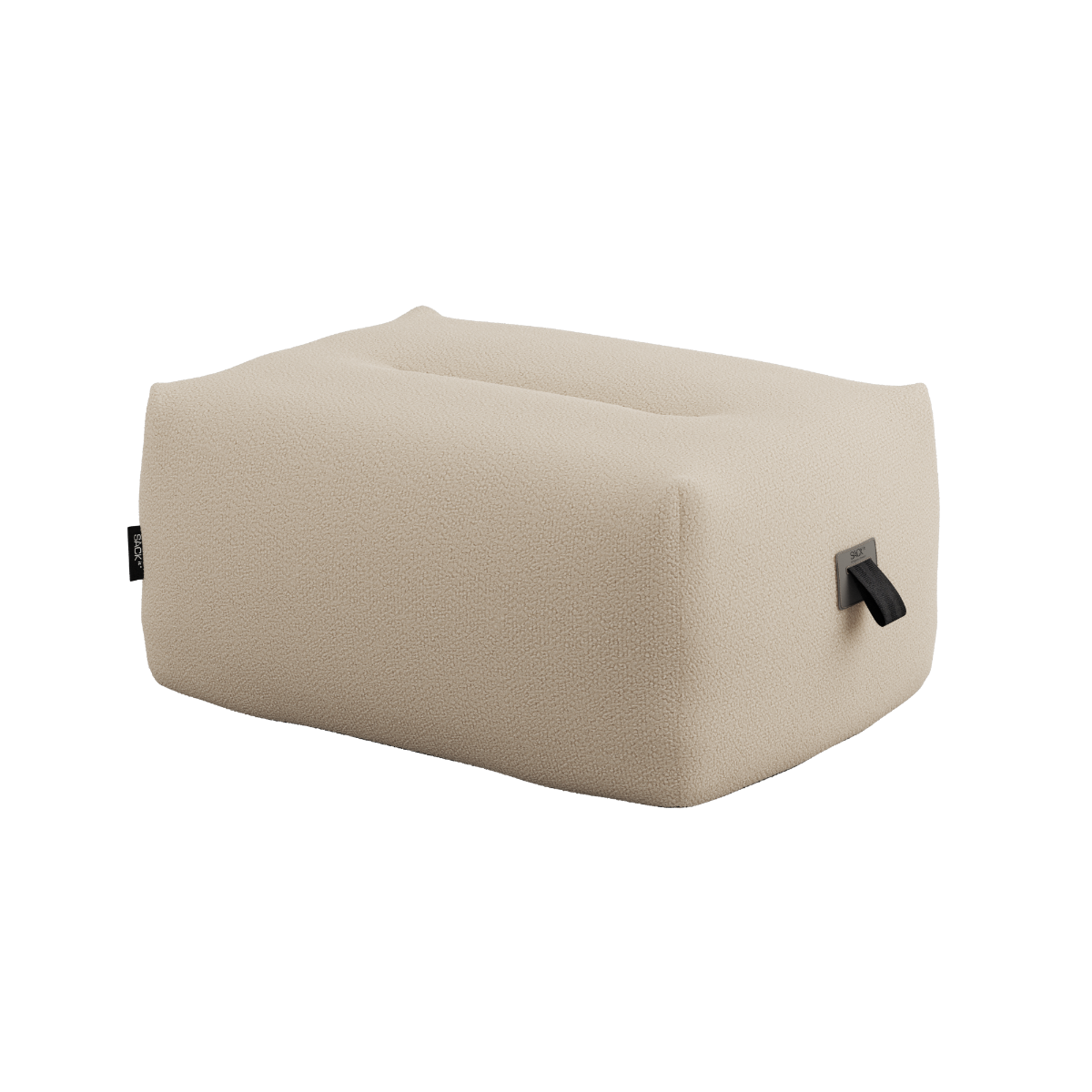 Bouclé beige Soft Sofa Outdoor pouf with soft, rounded shape for outdoor seating or lounging