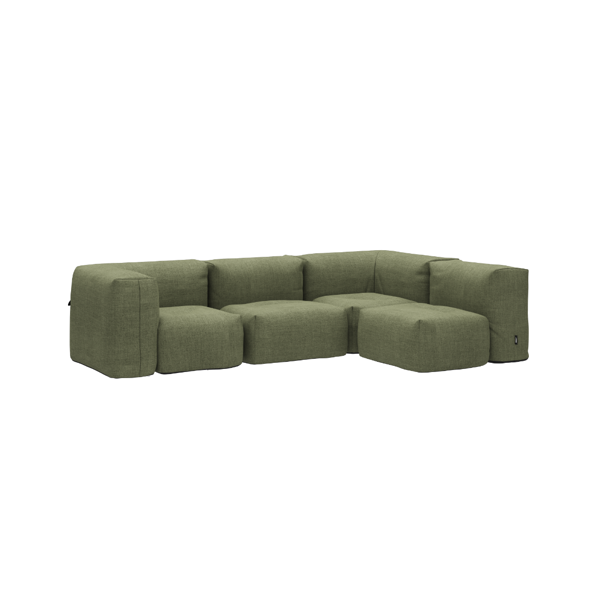 Soft Sofa Outdoor 4-seater corner sofa in Kirra Olive fabric with soft, cushioned design