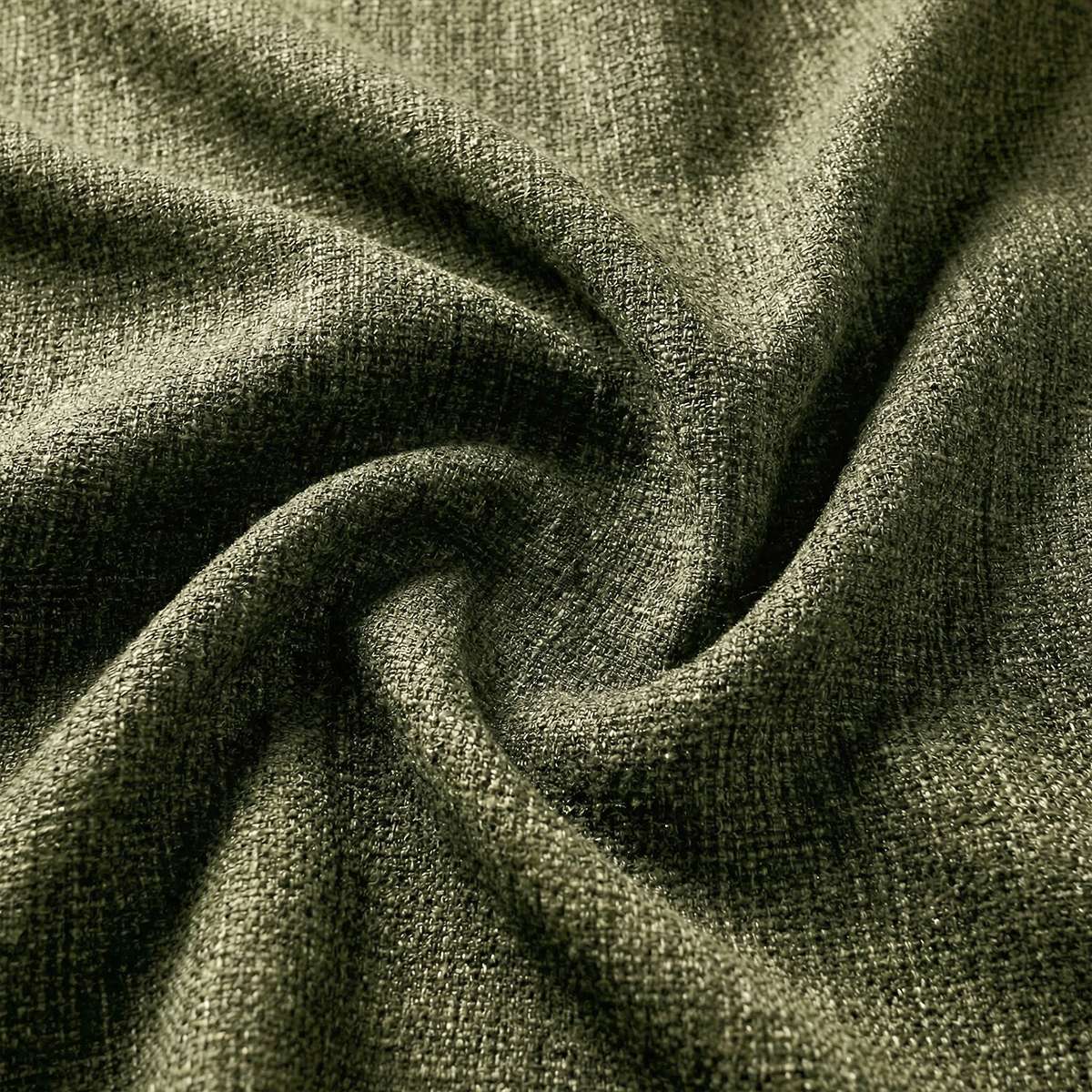 Soft Sofa Outdoor Pouf in Kirra Olive fabric with a soft, rounded shape for outdoor seating.