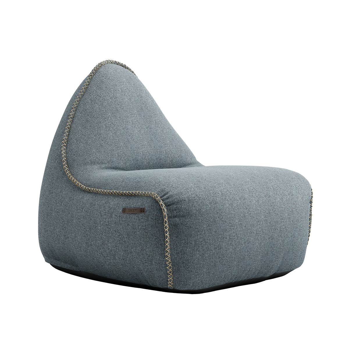 Medley Lounge Chair in Medley Grey fabric with soft rounded shape and backrest.