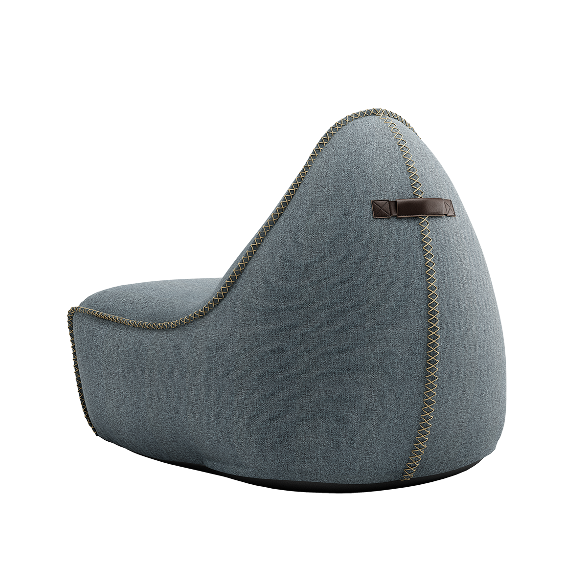 Medley Lounge Chair in Medley Grey fabric with soft, rounded shape and backrest.