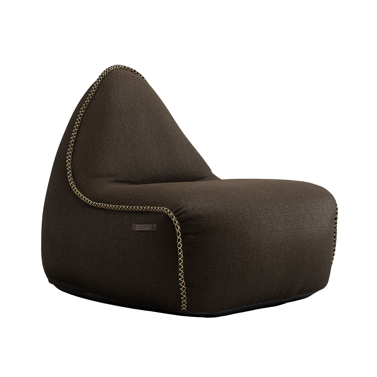 Medley Lounge Chair in Medley Grey fabric with backrest and soft, rounded shape.