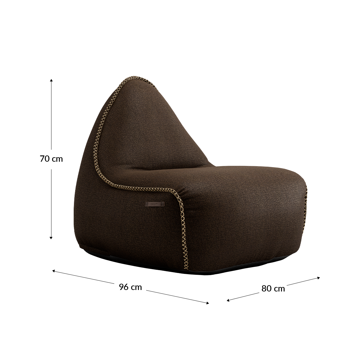 Medley Lounge Chair in Medley Grey fabric with soft, rounded shape and backrest on a white background.