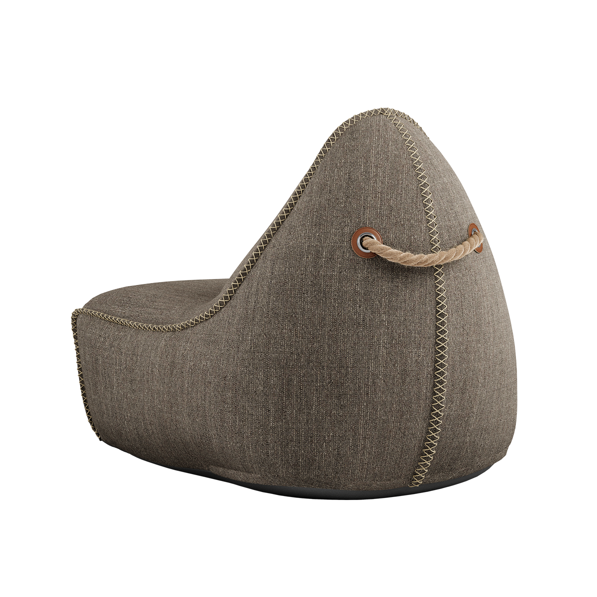 Cobana Lounge Chair in Cobana Grey with backrest, durable and water repellent bean bag chair for indoor and outdoor use.