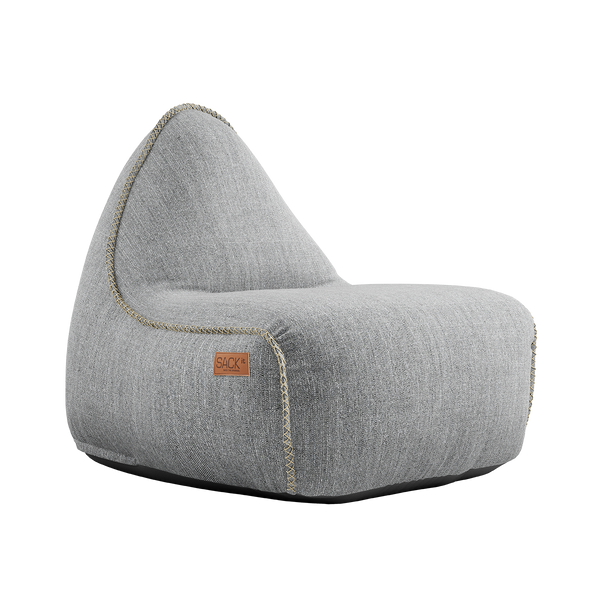 Cobana Lounge Chair in Cobana Sand Melange with backrest, soft fabric, and rounded shape.