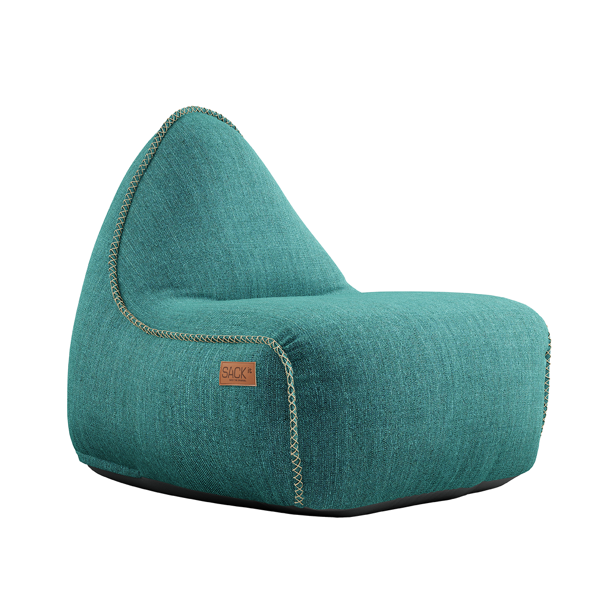 Cobana Lounge Chair in Cobana Petrol Melange with backrest and soft rounded shape.