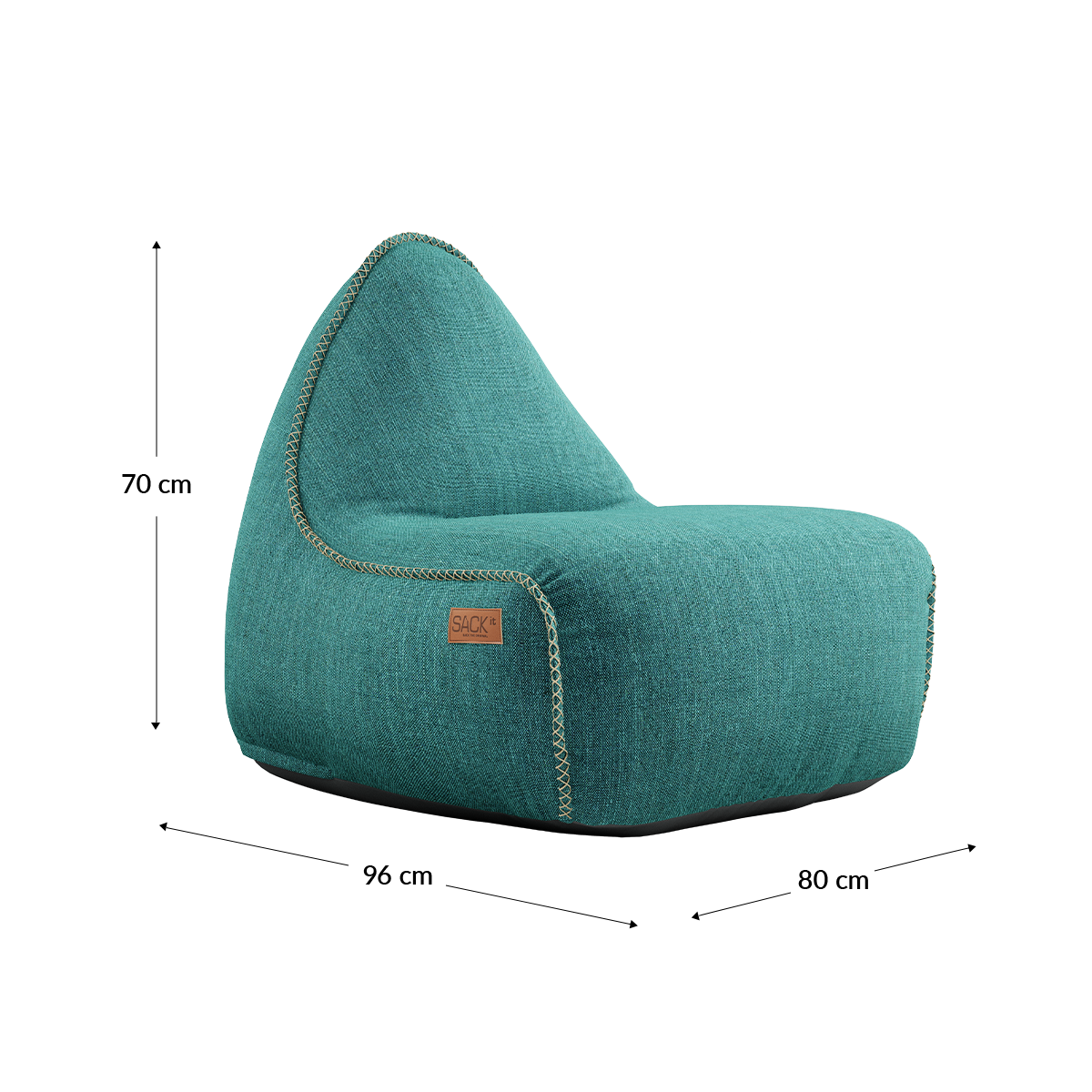 Cobana Lounge Chair in Cobana Grey with backrest, durable water-repellent fabric, indoor and outdoor use.