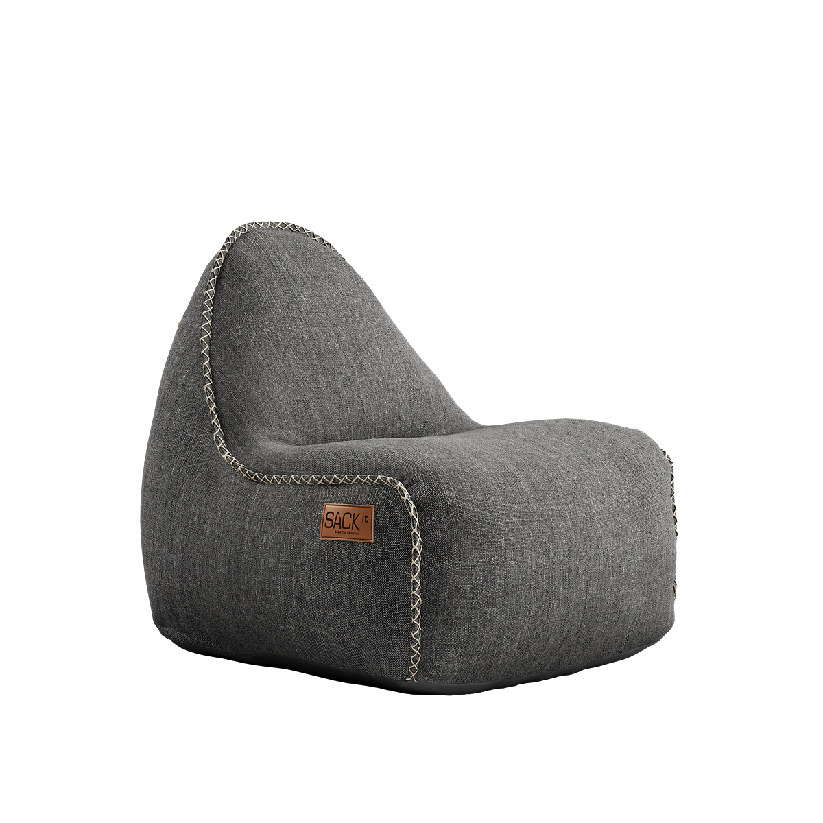 Cobana Junior Lounge Chair in grey with a soft, rounded bean bag shape designed for kids.
