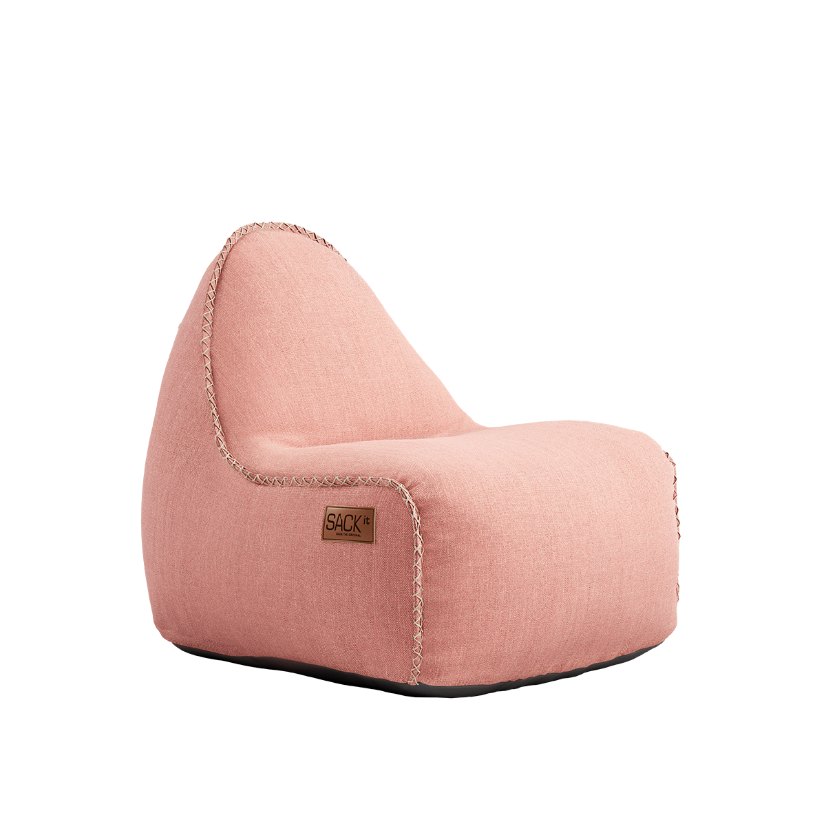 Cobana Junior Lounge Chair in soft rose color with durable, water-repellent fabric and rounded shape.